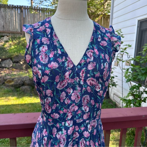 Rebecca Taylor Blue Floral Silk Dress - Picture 3 of 12